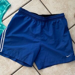 Nike Girls Blue Athletic Skort with White Swoosh